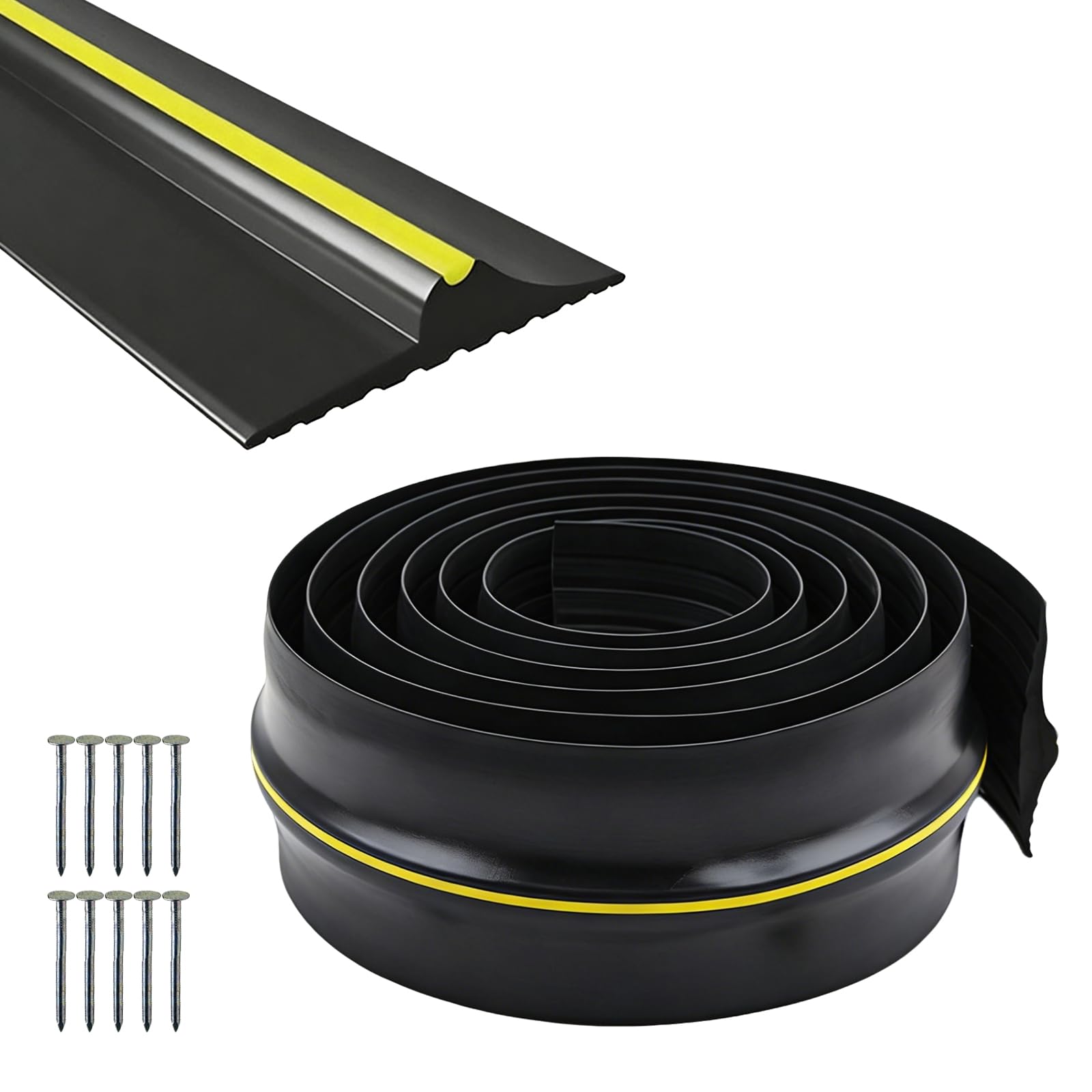 Garage Door Seal with Screws,3M Weatherproof Garage Door Threshold Seal,80x18mm Universal Garage Door Draught Excluder Bottom Blocks Dust Rain and Keeping Garage Clean Dry