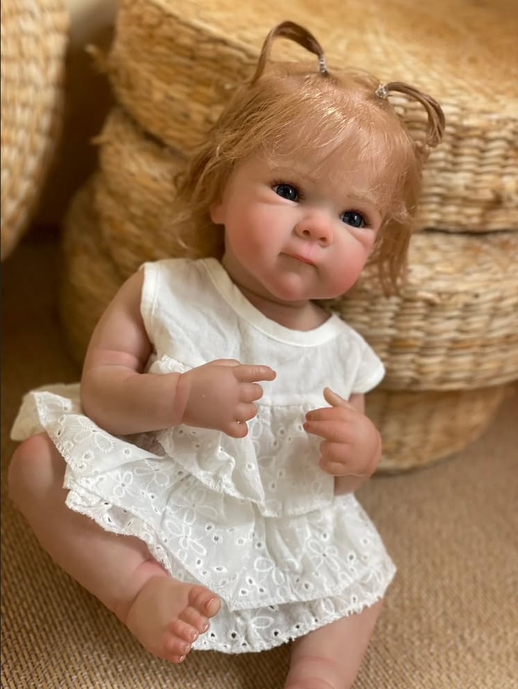 Muñeca bebé realista Bettie niña 18 pulgadas cuerpo completo silicona miniatura 4