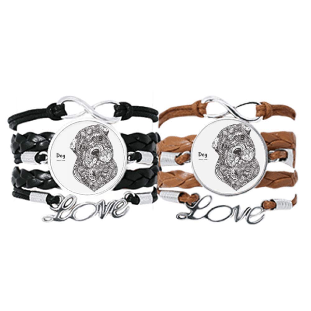 Pulsera de cuero de perrito amigo que une a las parejas inseparables 5