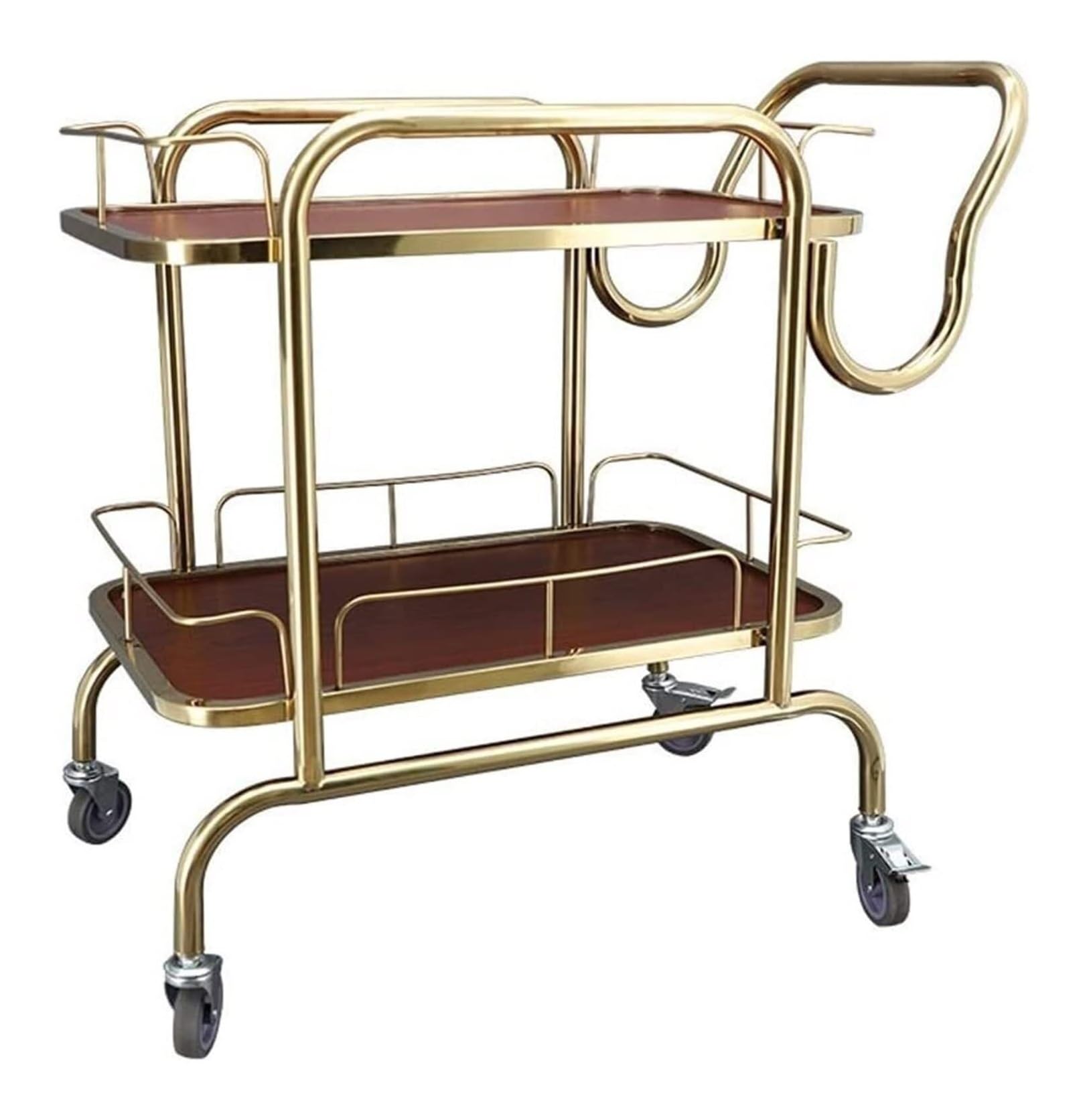 Serving Trolley Carrello Cucina Carrello Portaoggetti Da Cucina A 2 Ripiani, Portavivande In Acciaio Inox Con Ruote Bloccabili Per Bar Di Casa Dipensa o Bar