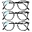Henotin 3 Pack Blue Light Blocking Reading Glasses,Spring Hinge Computer Readers for Men Women,Anti UV Ray Filter Eyeglasses (3 Pairs Black, 1.50)