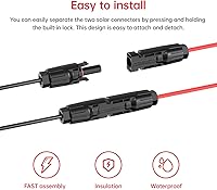 Vista 3 de Cable de Panel Solar 10AWG 20FT a Conector Anderson 2 6 10 20 35 50FT Cable de Extensión Solar para Estación de Energía Portátil Generador Solar