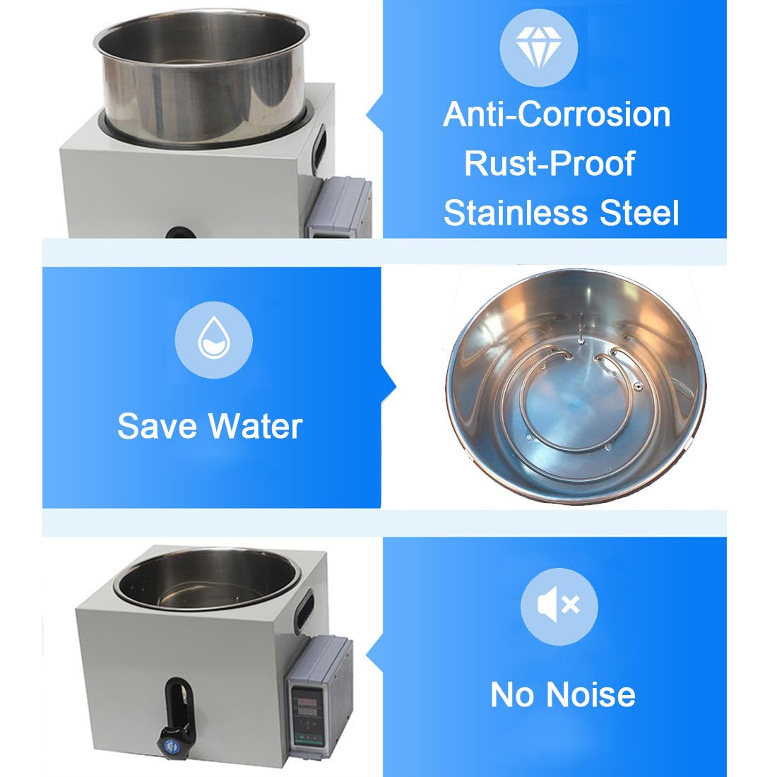 Digitales Laborwasserbad, PID-Temperaturregelung, Edelstahl-Liner, LED-Anzeige, Lift-Typ, konstante Temperatur für Chemie-Experimente, 3L