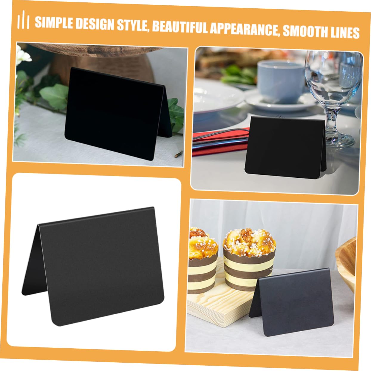HOMSFOU 4 Set Lavagne Decorative Tavolo Cartellini Prezzi Riutilizzabili Per Ristoranti E Eventi Lavagnette Cancellabili Per Messaggi E Decorazioni 15 Pezzi * 4