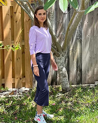 Image of Promover 14 inch /21 inch /23 inch /25 inch Inseam Capri Pants for Women Wide Leg Yoga Cropped Pants with Pockets Loose Casual Summer Pant