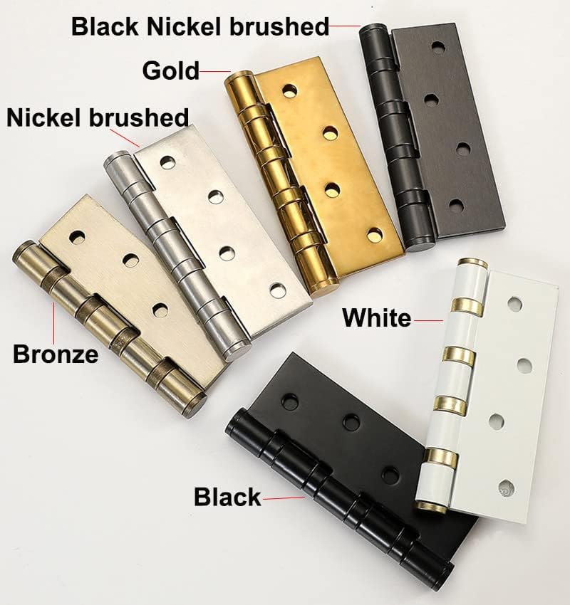 Thickened Ball Bearing Door Hinges, Heavy Duty Home Door Hinges with Screws,304 Stainless Steel Fire Door Hinges HY-1111 (Nickel Brushed)