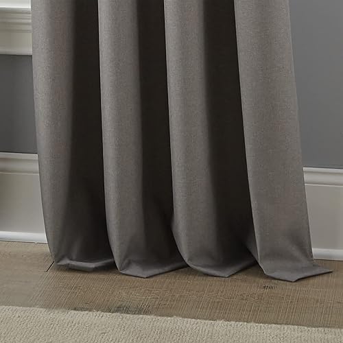 Miniatura 4 de Stratford Park Panel de cortina individual con ojales térmicos opacos, tamaño del cabezal 1.6 pulgadas, opaca, gris, incluye panel de cortina