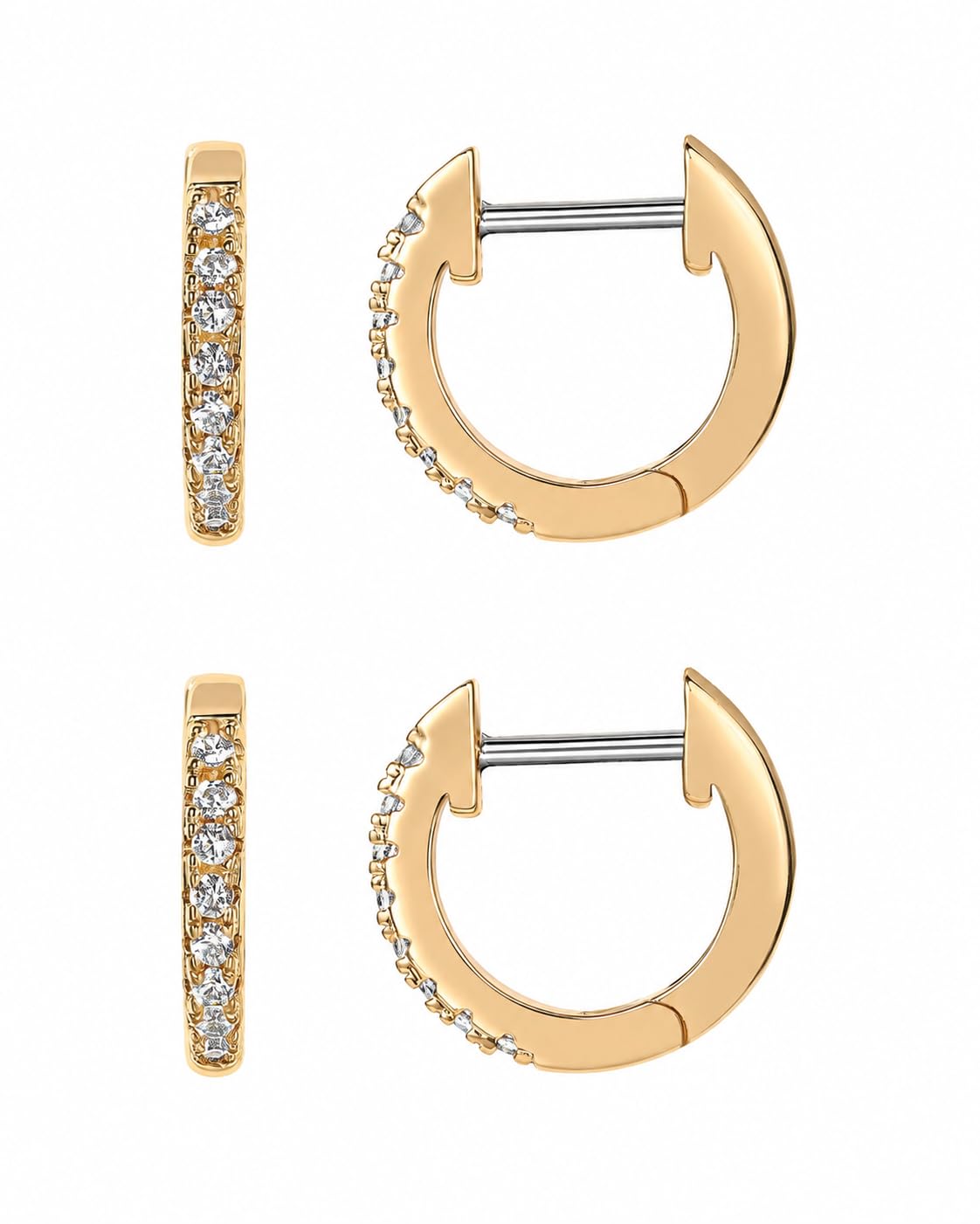 PAVOI Small Gold Hoop Earrings for Women - 14K Gold Plated Huggie Earring