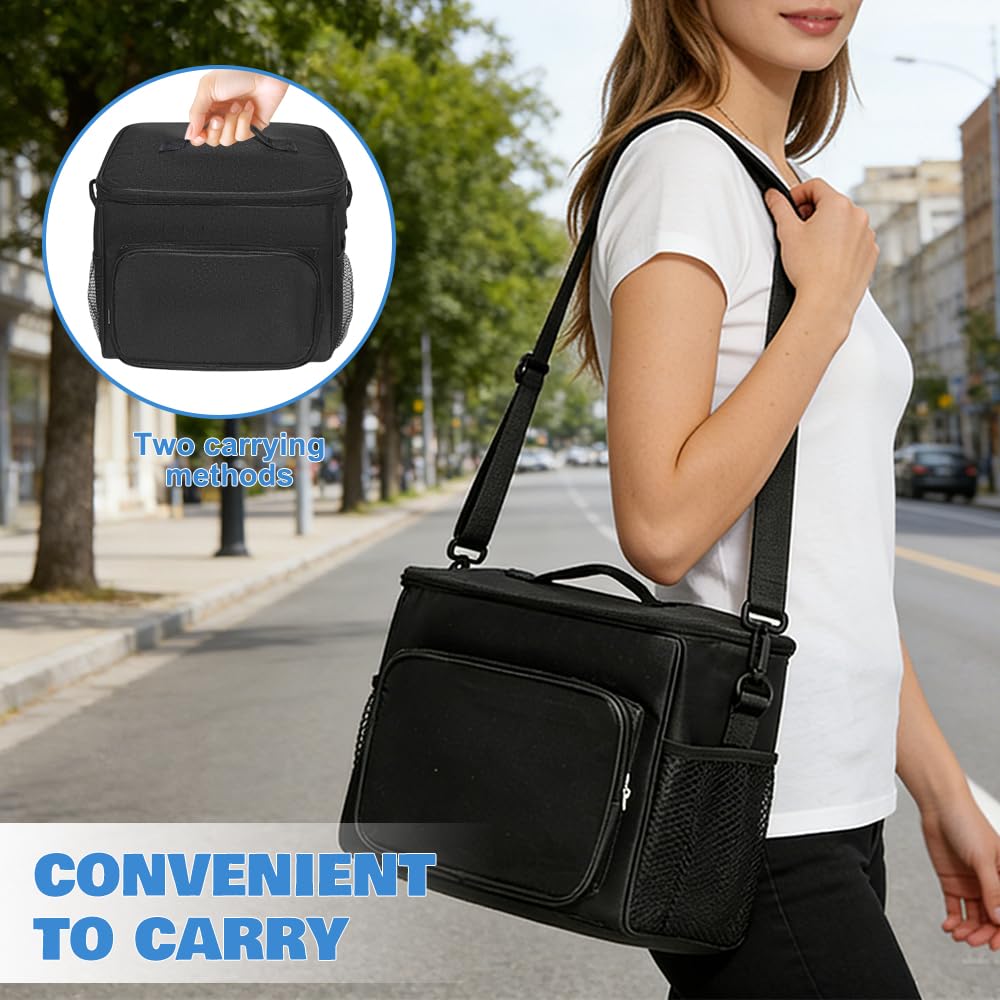 Borsa Isotermica Porta Pranzo Frigo da Campeggio Pieghevole Piccola Picnic (schwarz)