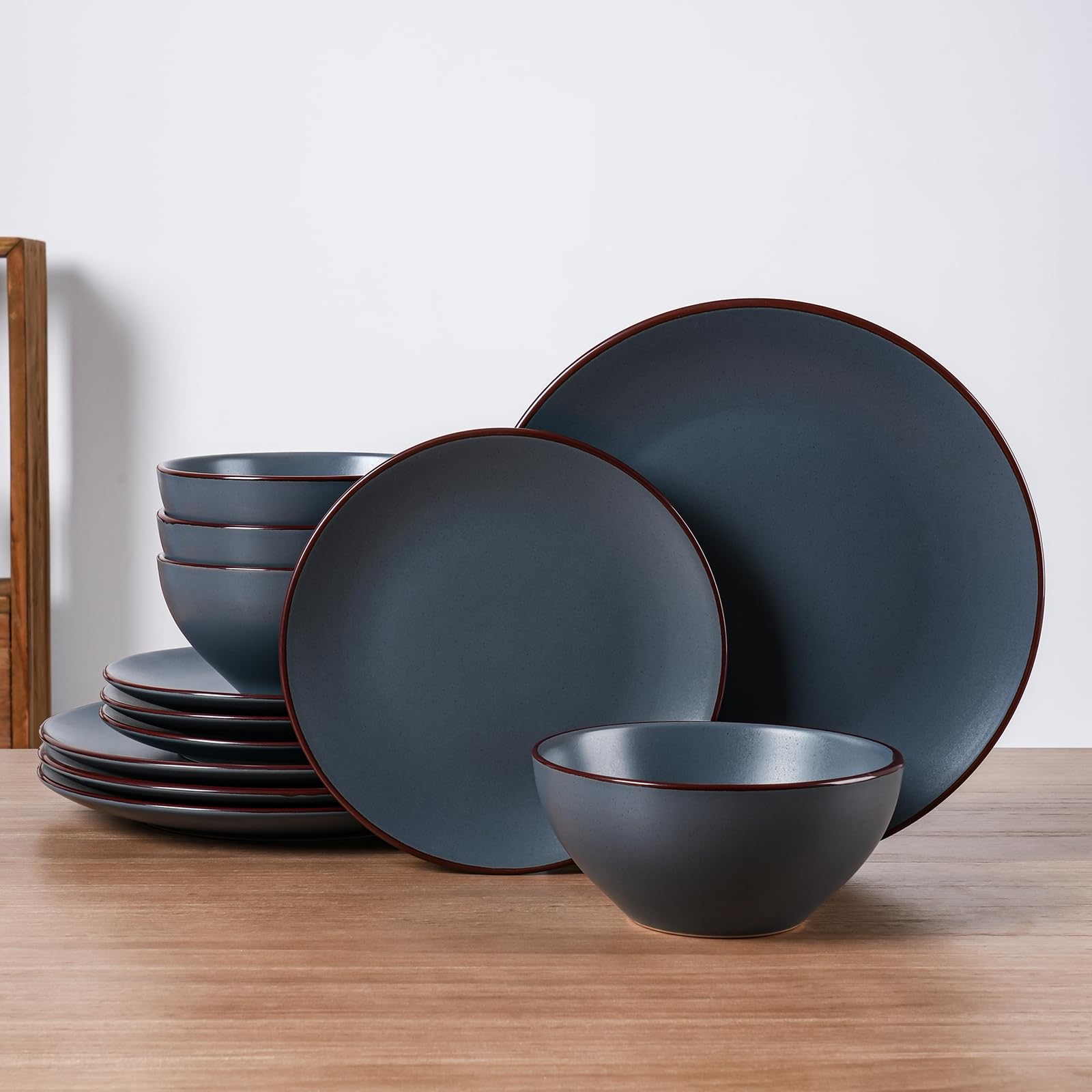 Amazon.com: Famiware Venus Plates and Bowls Sets, 12pcs Stoneware