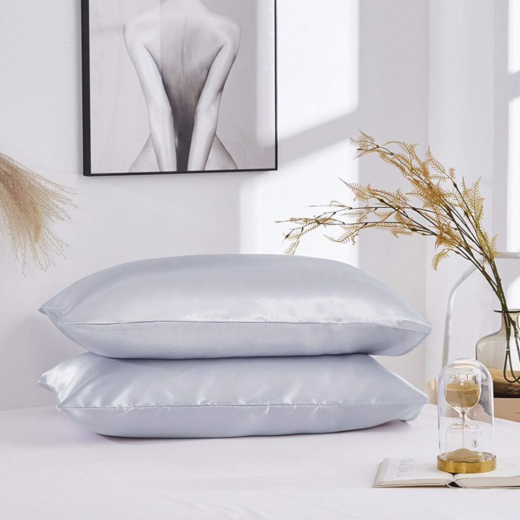 Set di 2 federe in raso marrone con texture liscia per un'esperienza di sonno lussuosa