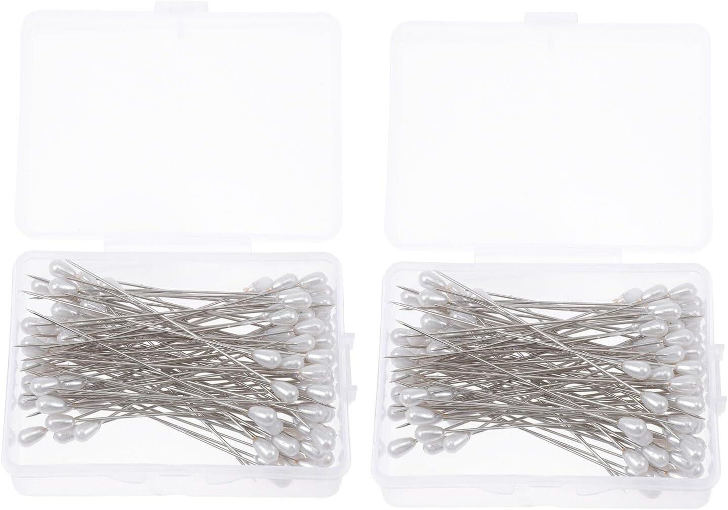 2 Boxes Teardrop Pearl Head Straight Pins 5x75mm for Wedding Bouquet DIY Jewelry Making Sewing Craft Accessories