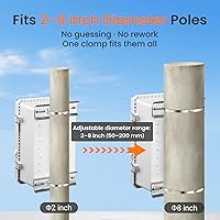 Vista 4 de QILIPSU Kits de montaje de poste, soportes de acero inoxidable 304 de 6.9 x 1.9 pulgadas con abrazaderas ajustables de 2 a 8 pulgadas para cajas