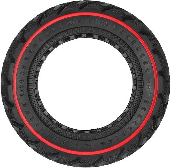 9x3.0-5.5 Solid Tire for Kukirin G2 Pro Electric Scooter Accessories, 9 inch Rubber Tire Front/Rear Wheel Replacement, Explosion-proof Puncture Proof Anti-Slip, 2 Pack, Red