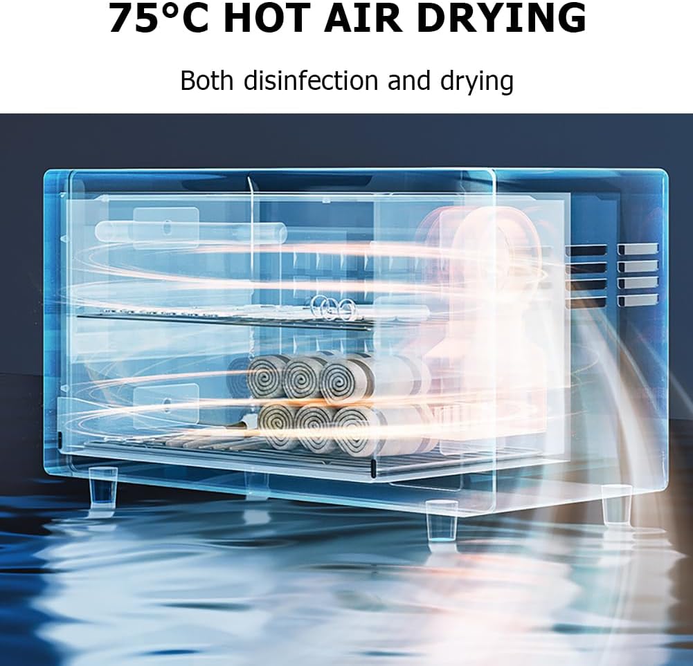 Professional Towel Disinfection Box, 2 Stainless Steel Racks,Hot Towel Warmer for Spa,75°C Hot Air Drying,Small Towel Warmer Heating,Multiple Sizes,24l