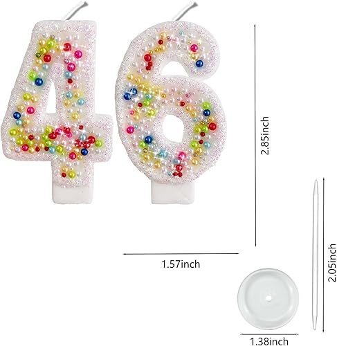 Miniatura 340 de Velas de números con purpurina de oro rosa de 2.8 pulgadas, muchos colores, regalos de cumpleaños de 22 años, velas de cumpleaños, velas de números