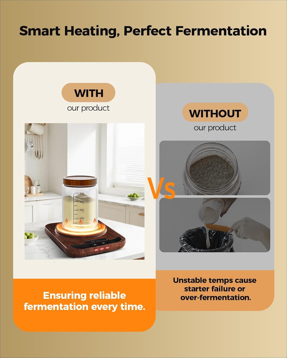 Sourdough Starter Warmer 2025 Upgrade, Precise Thermostat Control (70-100°F), Sourdough Heating Mat, Auto Warming On/Off, 12-Hour Timer, Homemade Sourdough Bread Baking Tools for Home Kitchens