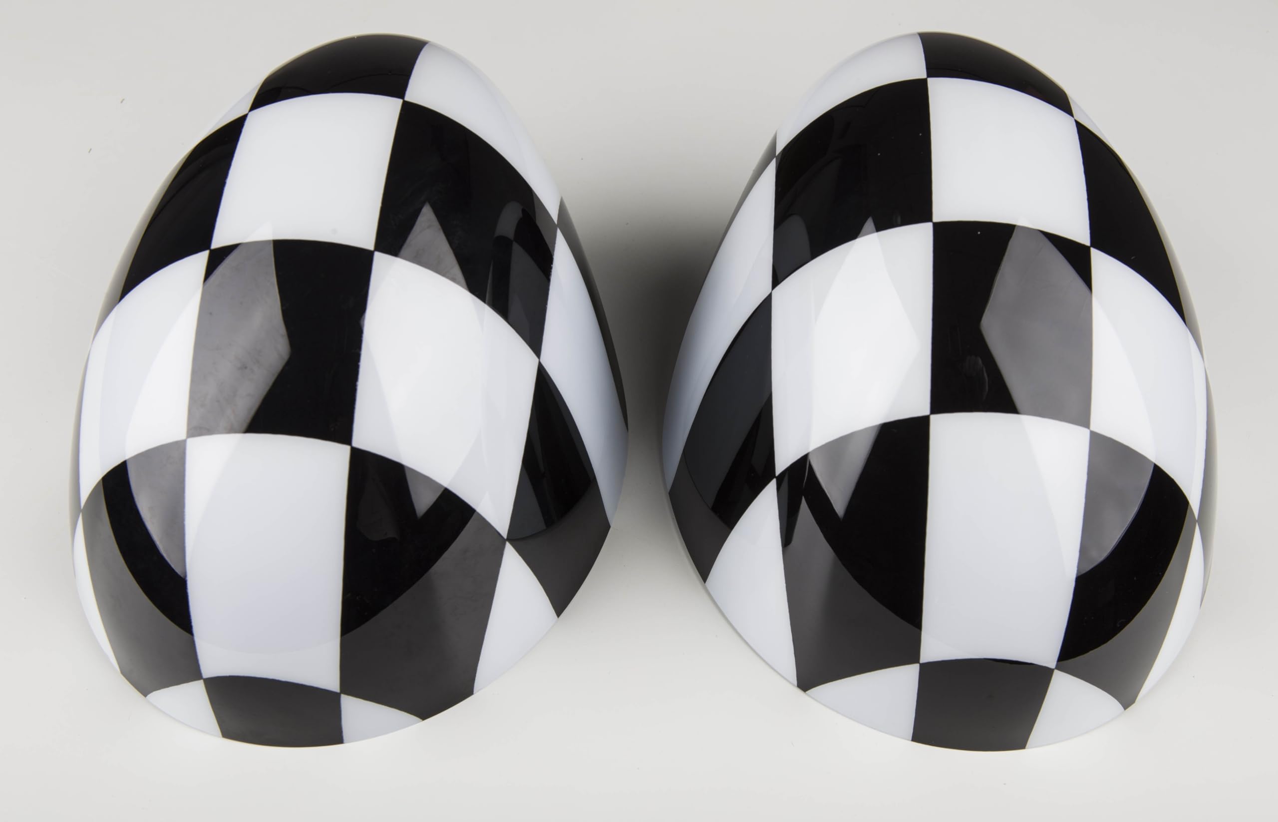 Compatible with Mini Cooper Accessories Decoration ABS Rearview Side Mirror Cover Caps Shell Case,for F Series 2014-2019 (Checkered, Without Light Hole)