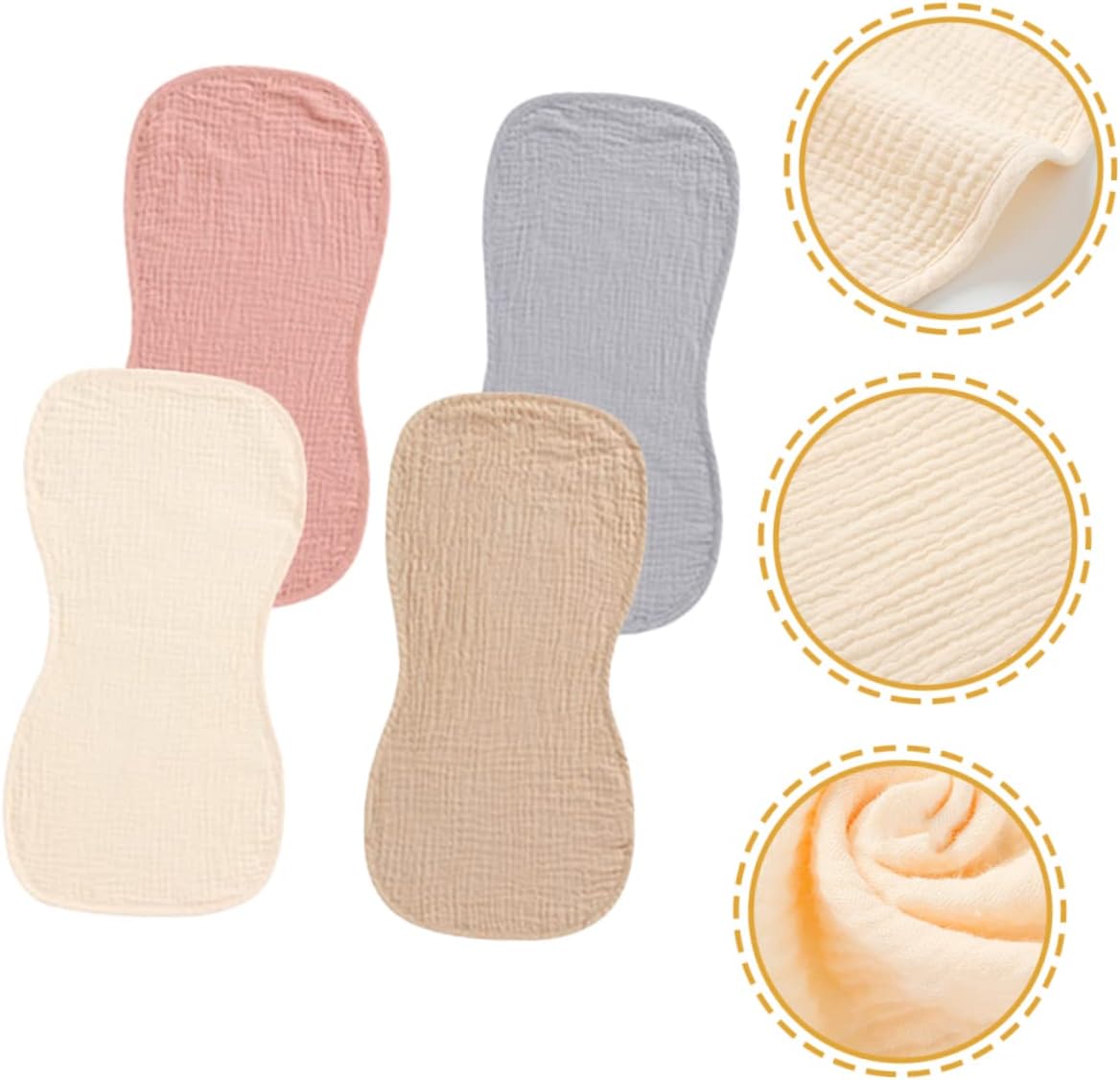 4pcs Burp Cloths Cotton Absorbent Newborn Towel for Spit up Soft and Breathable Design for Boy Girl Care