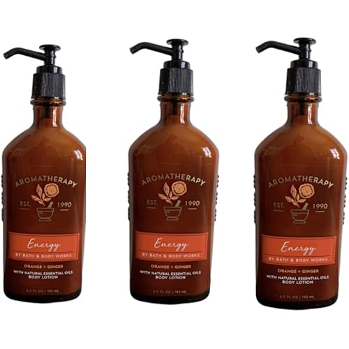 Bath & Body Works Aromatherapy Energy - Orange + Ginger Body Lotion, 6.5 Fl Oz, 3-Pack