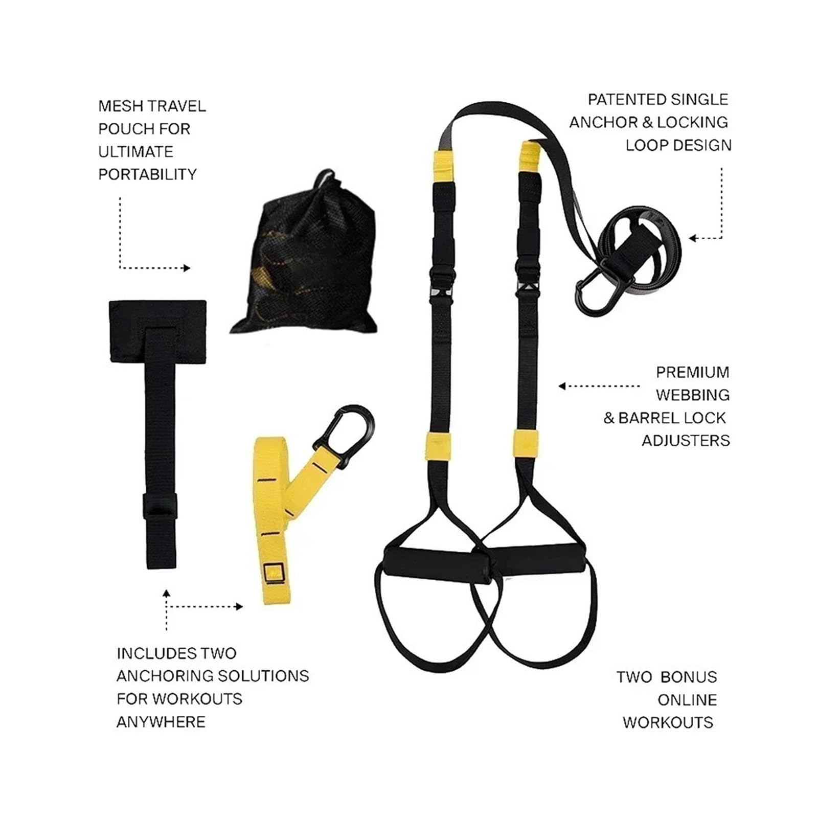 Widerstandsbänder mit Griffen P3-TRX Widerstandsgerät for Aufhängen, Yoga-Fitnessband