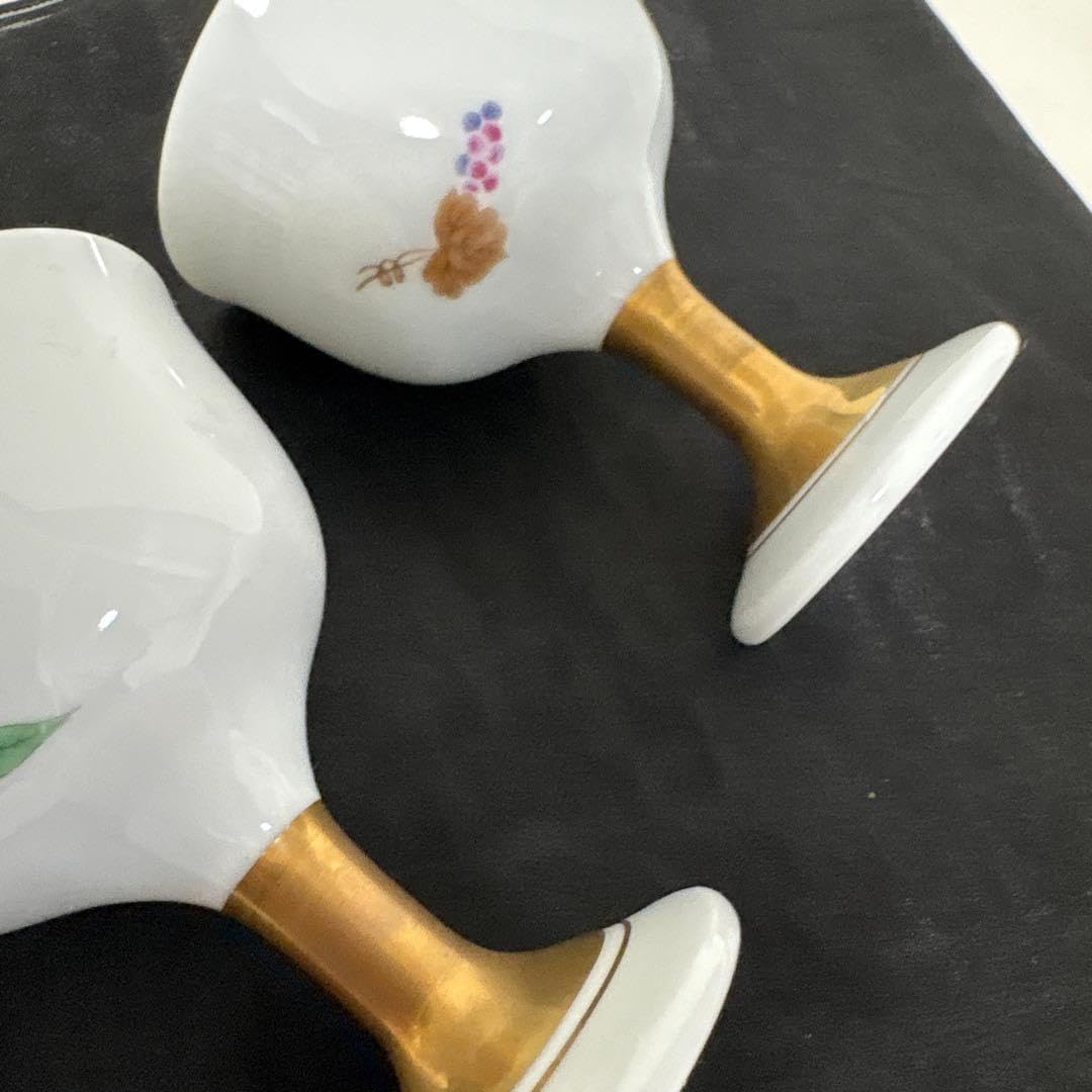 宮内庁御用達 深川製磁 豊穣シリーズ ペアワイングラス 葡萄 ざくろ