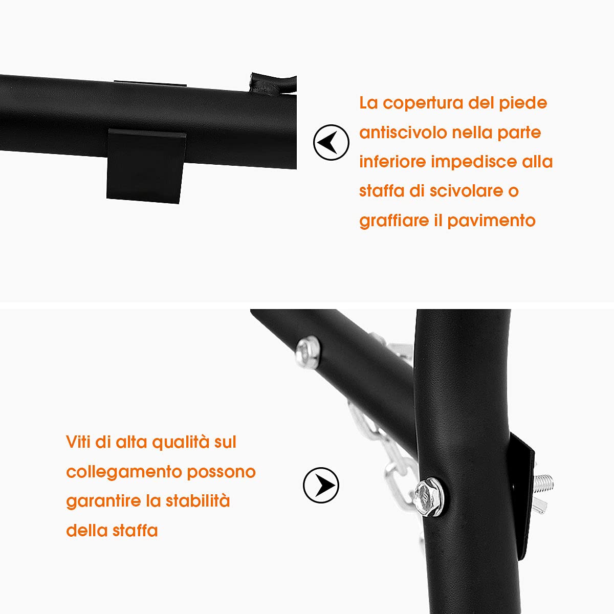 GYMAX Supporto per Amaca da Giardino, Portata di 200 kg, Telaio Metallico per Amaca a Dondolo, Doppio Tubo in Ferro, con Piedini Antiscivolo, Stabile e Durevole per Interno/Esterno