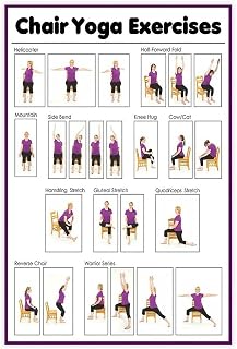 AUHUE Chair Yoga Sequence for Seniors Canvas Poster Living Room Printing Landscape Decoration Painting Office Room Decor Unframe 16x24inch