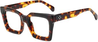 Firmoo Oversized Square Blue Light Blocking Glasses for Women/Men, Stylish Computer Eyeglasses Anti Headaches,Acetate