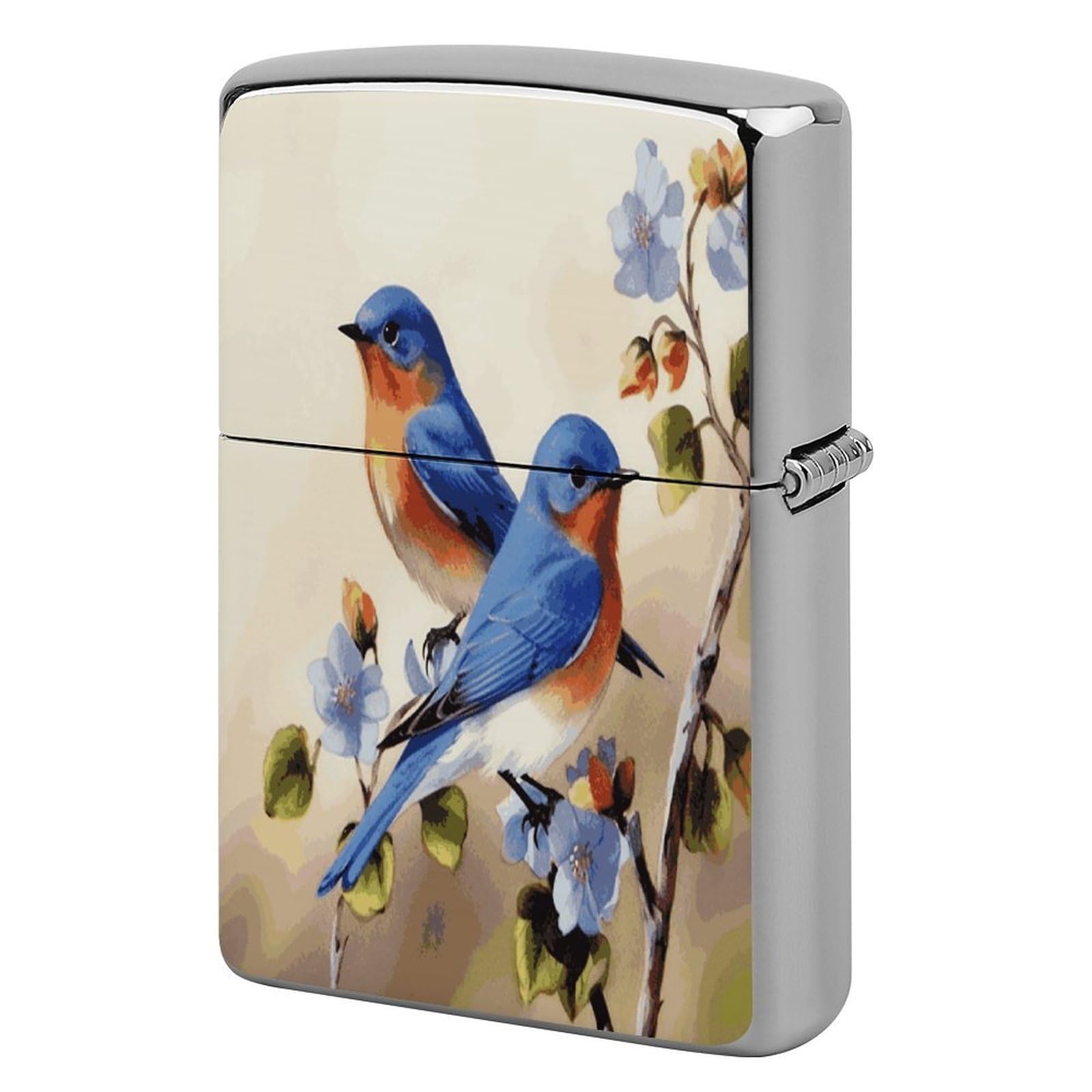 Btcowzrv Style Happy Bluebirds Metal Lighter Case Sleeve Cover Holder