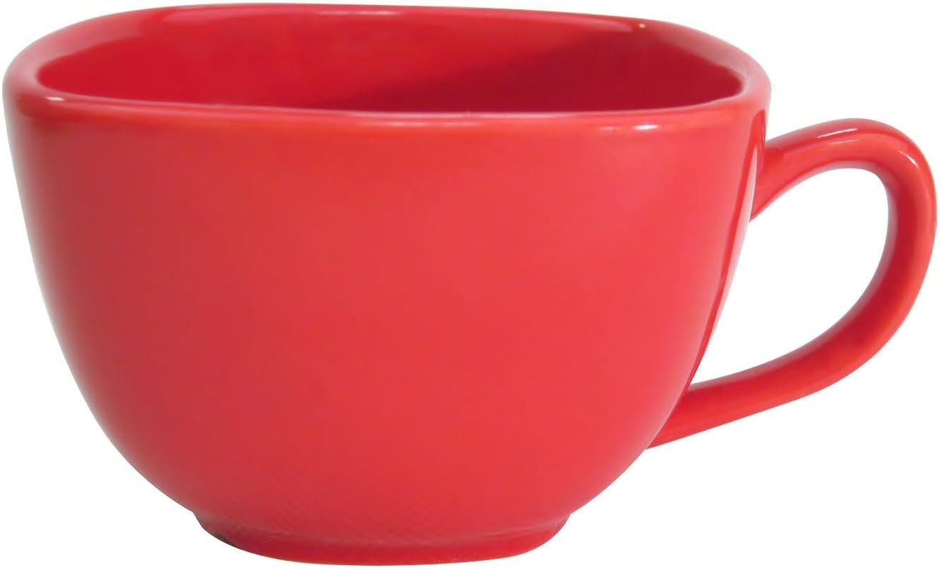 CAC China RE-SQ1 Square 3-3/4-Inch 8-Ounce American White Stoneware Square Cup, Box of 36