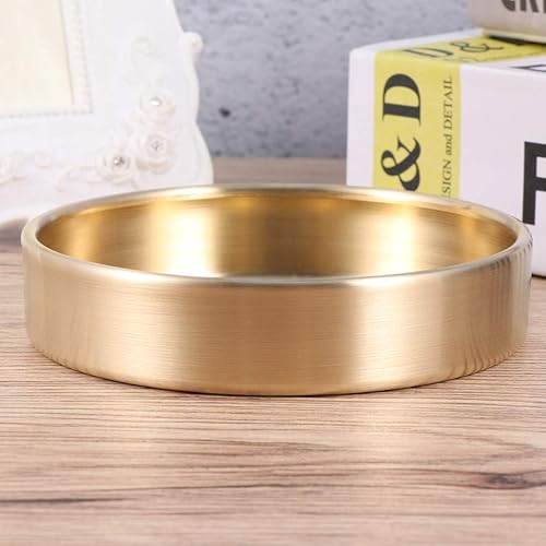 Miniatura 9 de EXCEART - Bandeja decorativa redonda redonda de metal de 3.9in de estilo moderno, bandeja decorativa de oro, bandeja redonda de cobre, bandeja de