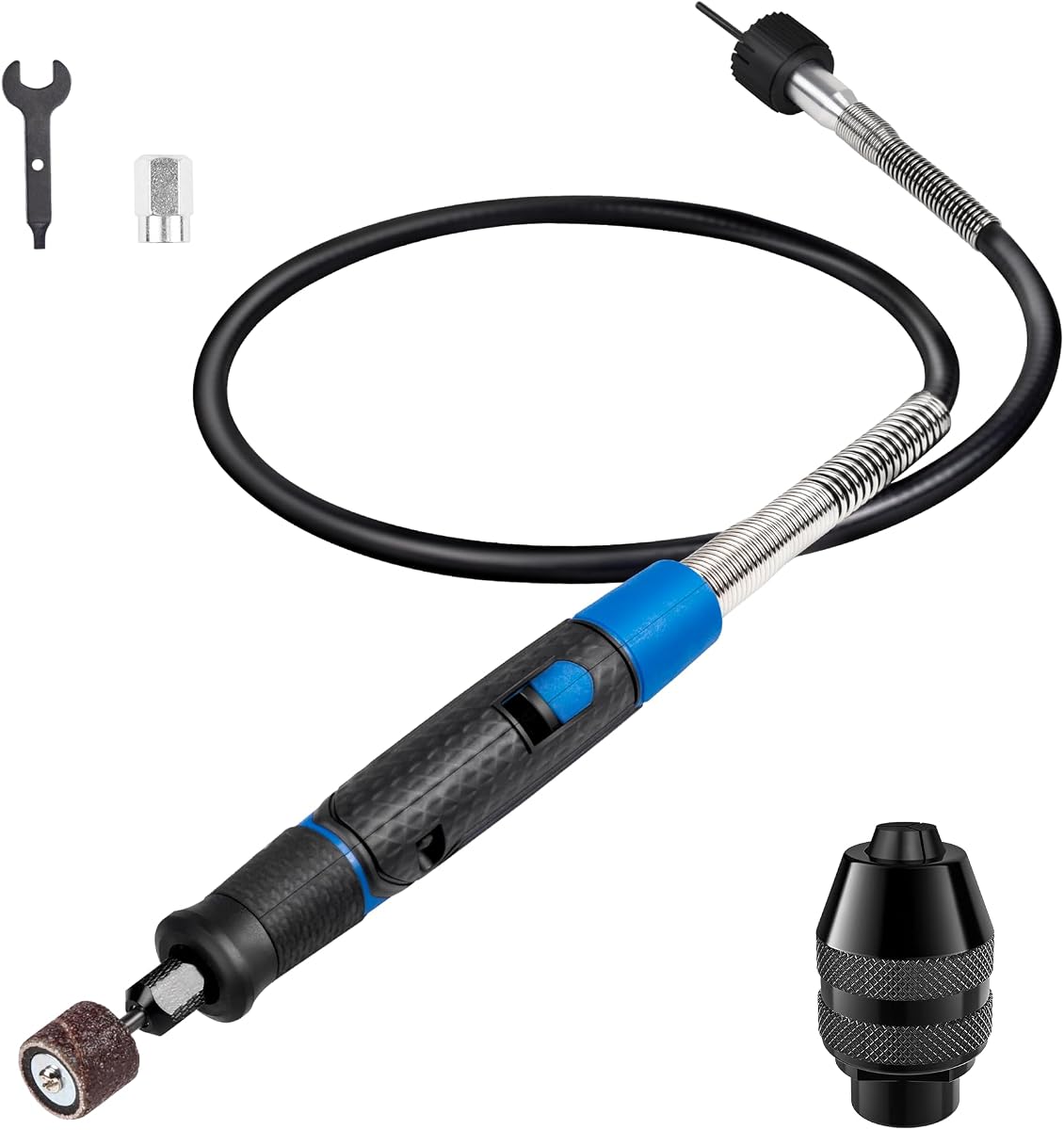 Flex Shaft Rotary Tool Attachment Comfort Grip 36" Long Cable