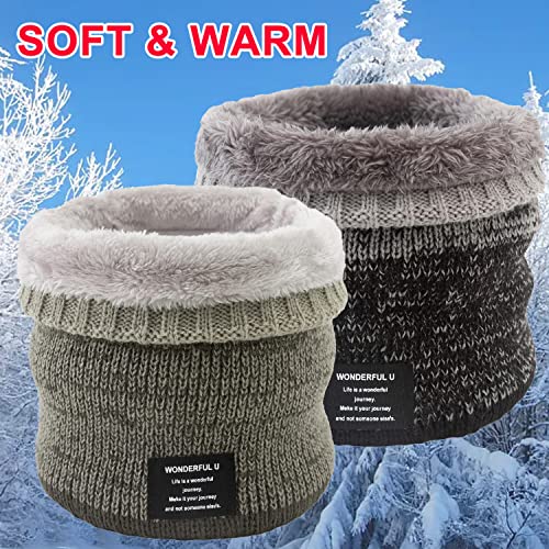 Image of Winter Fleece Neck Warmer Mens Ski Mask Face Warmer Neck Gaiter Neck Scarf Women Thick Windproof 2 Pack