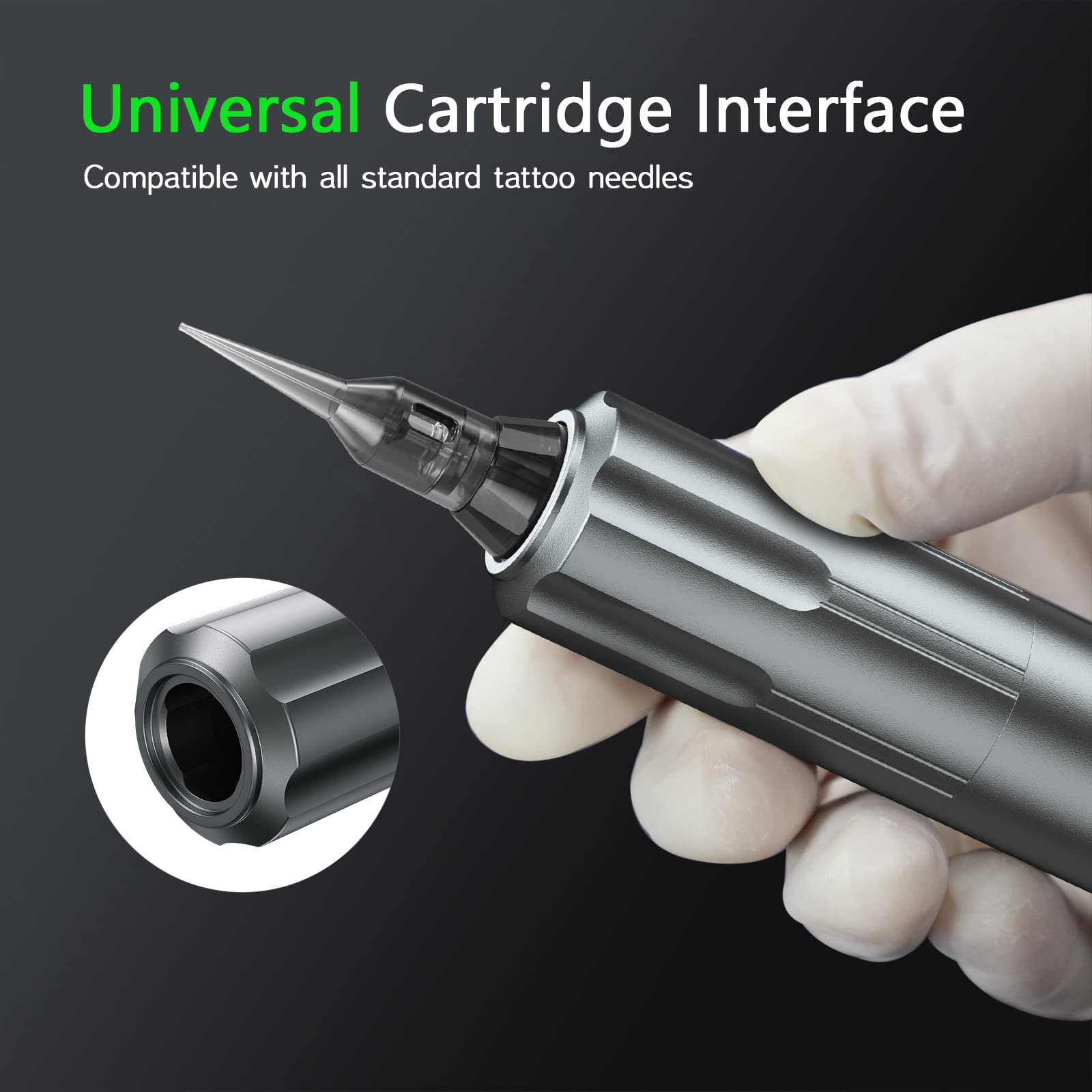 Wireless Permanent Makeup Machine with 2pcs Batteries, máquina de maquillaje permanente con 15pcs Cartridge Needles RCA Adapter for Artists Beginners