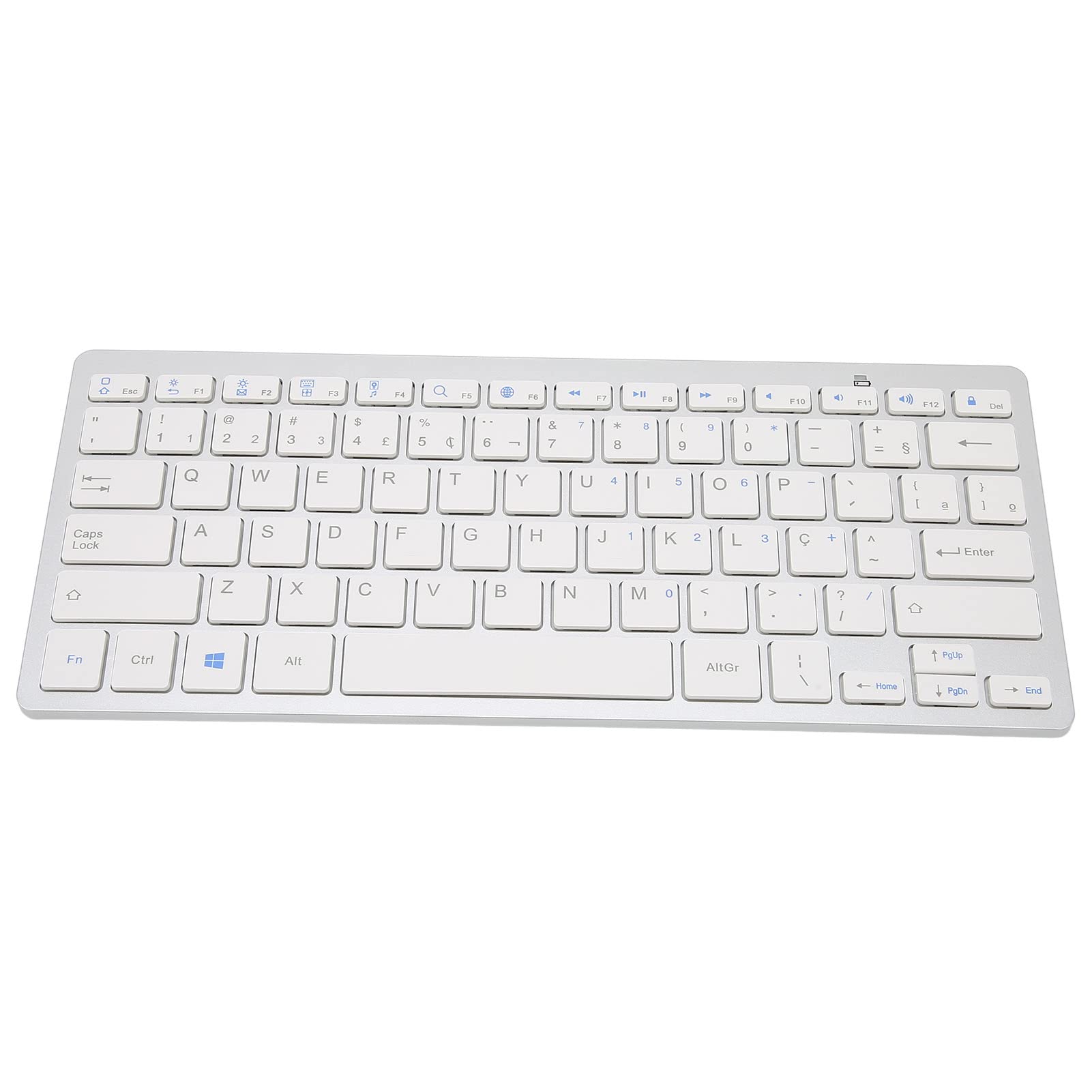 Teclado Inalámbrico Portugués Mini Multilingüe Ultra Delgado y Silencioso, 78 Teclas, Universal para Android/OS X/iOS/Windows, iPhone, iPad, Mac, etc