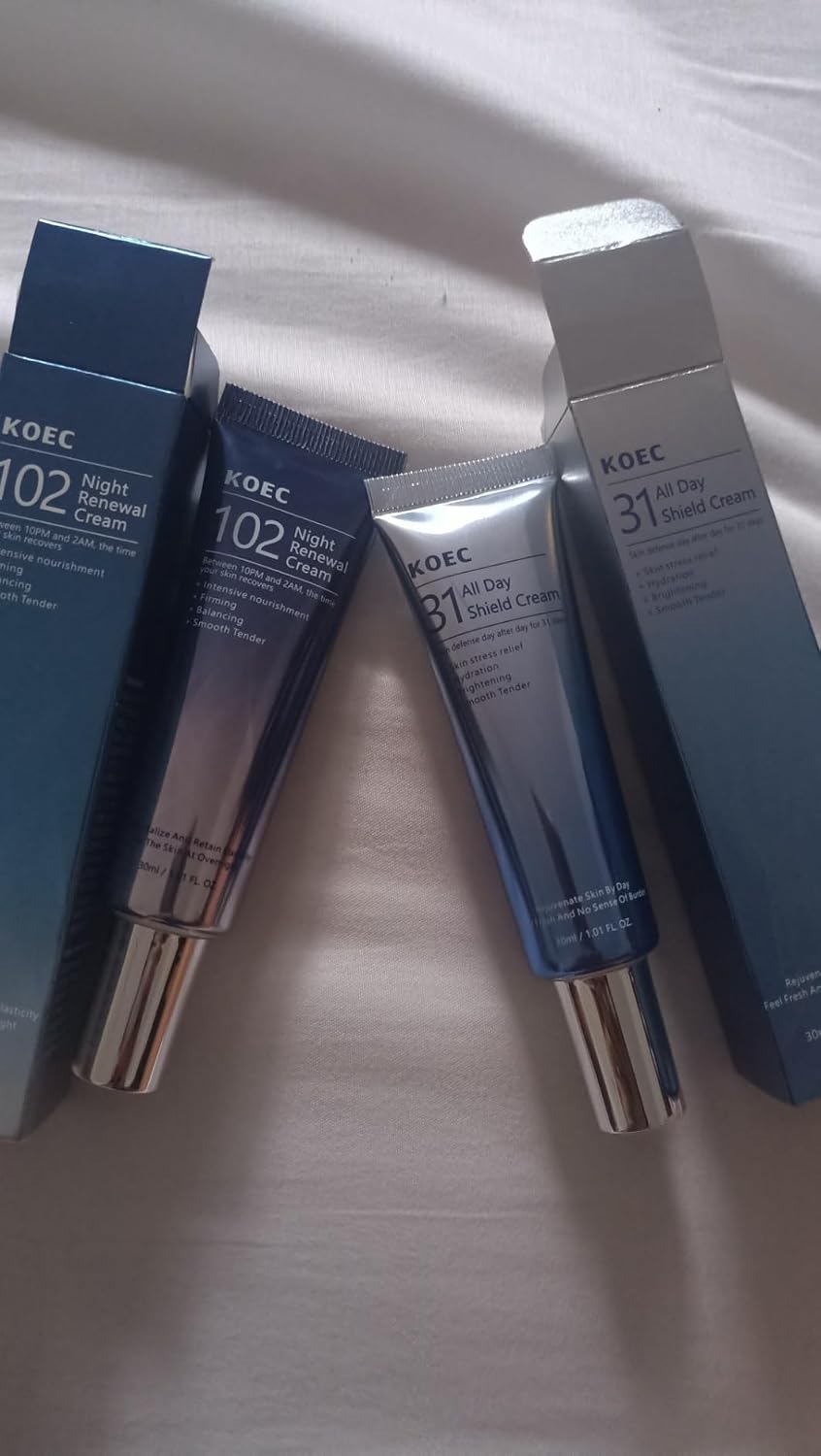 Kineff Dermacycle Program All-day & Night 2-Pack Cream for Face, 31 All-Day Shield Cream & 102 Night Renewal Cream, Centella Asiatica and Niacinamide, Korean Skincare (New Package)