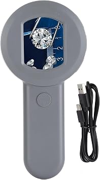 Handheld Digital Microscope, 2.0in HD Screen 16MP Portable Trichome Magnifying Glass Built in 8LED Lights, Type C USB 2.0 Microscope Camera for Jewelry Identification Grey