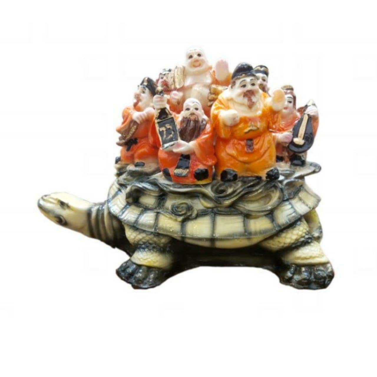 Vinjos Vastu Crafts Tortoise Kachua Vastu Statue Figurine Idol Resin Seven Brother Feng Shui Vastu Items for Good Luck, Decorative Items for Living Room, (Height 5 inch)