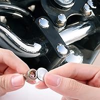 Vista 4 de KiWAV tapón redondo de la cubierta del tornillo de la tapa del tornillo de la motocicleta negro para los pernos de cabeza Allen de 0.236 in rosca