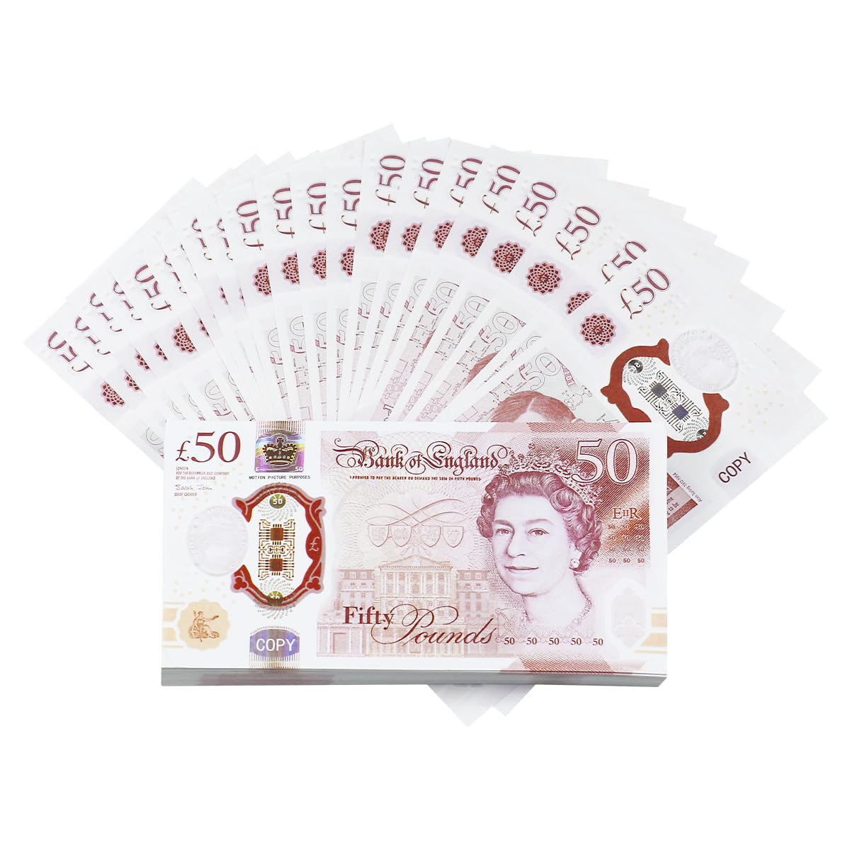 200 PCS Pretend Play Money Uk, New Edition Prop Money Uk Β£50, Toy Fake Money, Fake Prop Notes, for Pranks, Parties, Studying, Filming, Commercials and Board Games