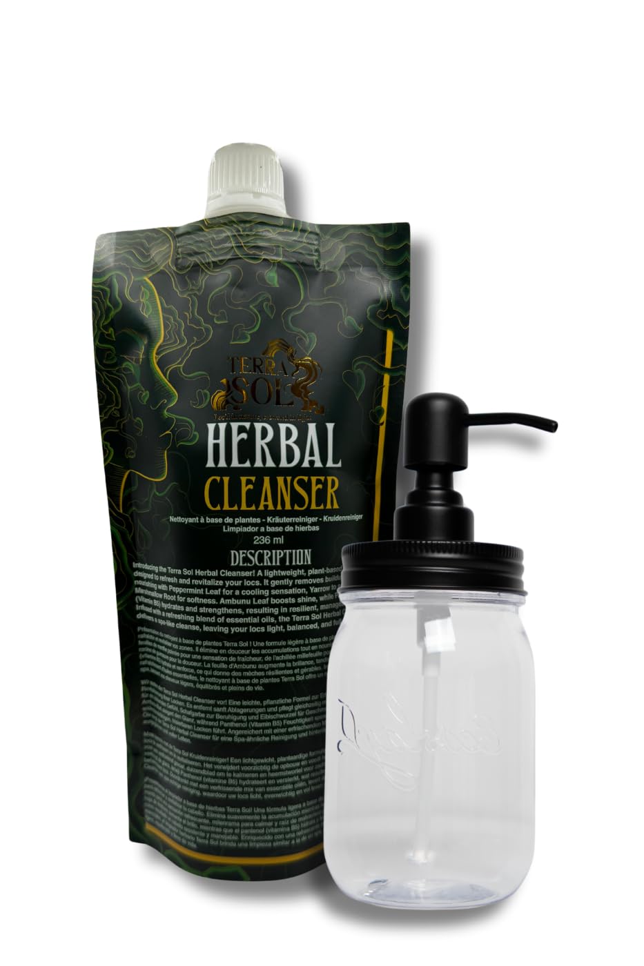 Ecoslay Terra Sol Herbal Cleanser, Plant-Based Loc Cleanser with Peppermint and Yarrow, 236ml (8oz)