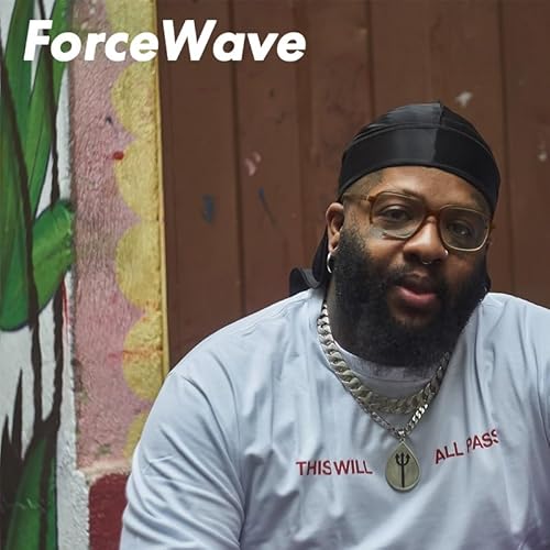 ForceWave Pacote de 2 peças sedosas Durag para homens e mulheres, cetim premium Deluxe Du-rag, Preto