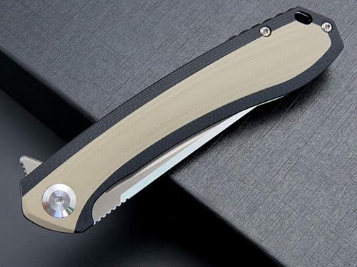 Miniatura 5 de Eafengrow EF947 EDC D2 Cuchillo plegable, carpeta de rodamiento de bolas con asa G10 con forro de bloqueo, cuchillo aleta EDC con bolsillo, camping,