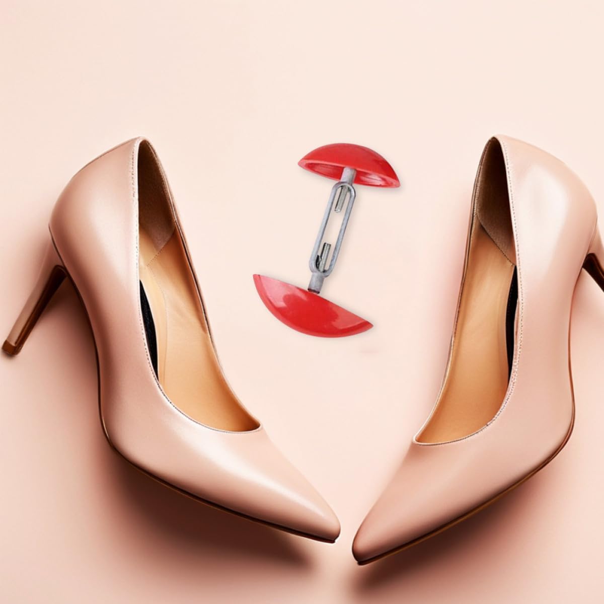 Adjustable Shoe Stretcher for High Heels Leather Shoes Relieve Pain Enlarge Fit Lightweight Durable Red