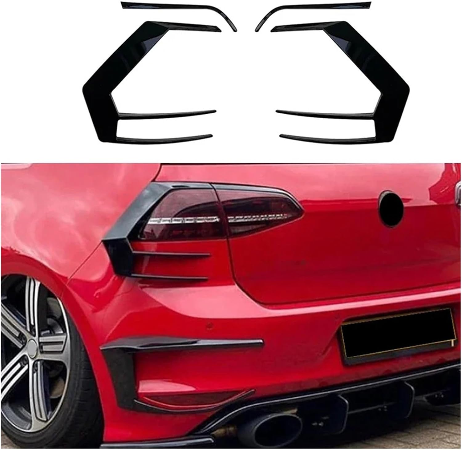 1Pair Car Trim Rear Lamp Cover Compatible For Golf 7 2012 2013 2014 2015 R400 Car Tail Light Covers Case Decoration Stickers
