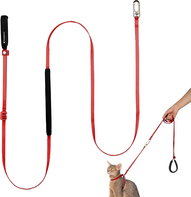 Guia Ajustável Ultral leve para Gatos e Cães Pequenos BuddyArmor Vermelha