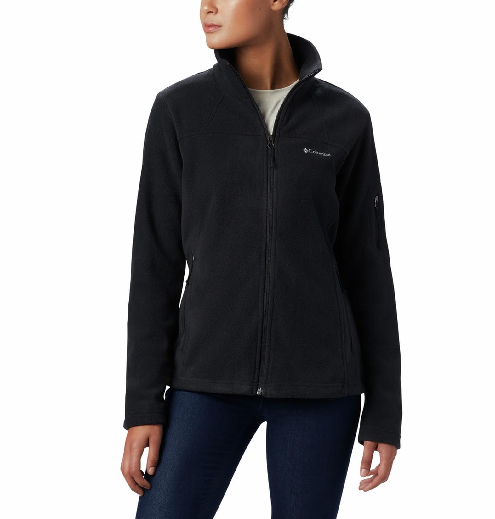 Columbia Women Polyester Standard Length Fast Trek II Hiking and Trekking Jacket-image-4