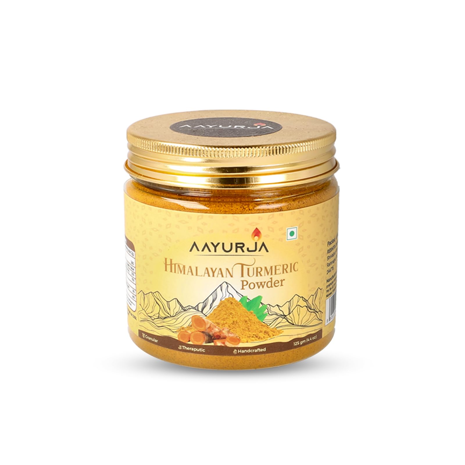 AAYURJA Himalayan Turmeric Powder | 100% Organic, Pure & Therapeutic | Handcrafted & Chemical-Free | Supports Immunity,