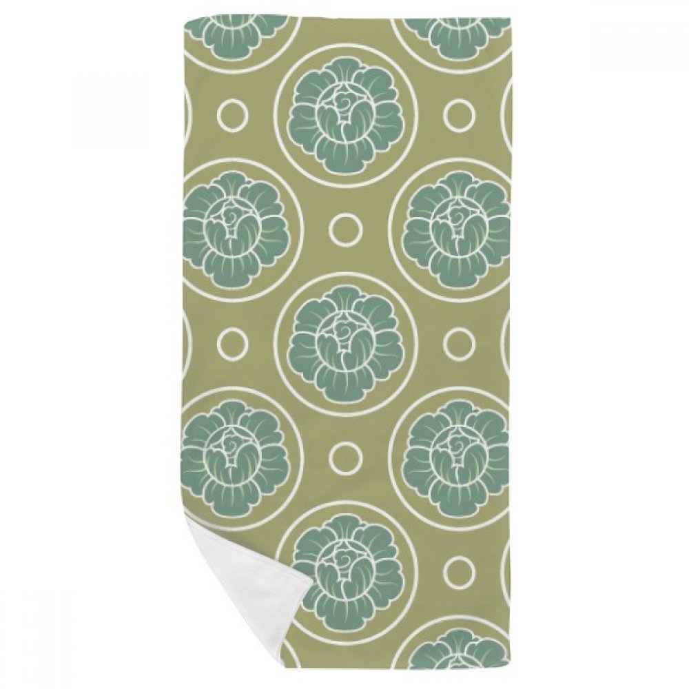 Serviette de bain motif chou vert 35x70cm en tissu doux multi-usages
